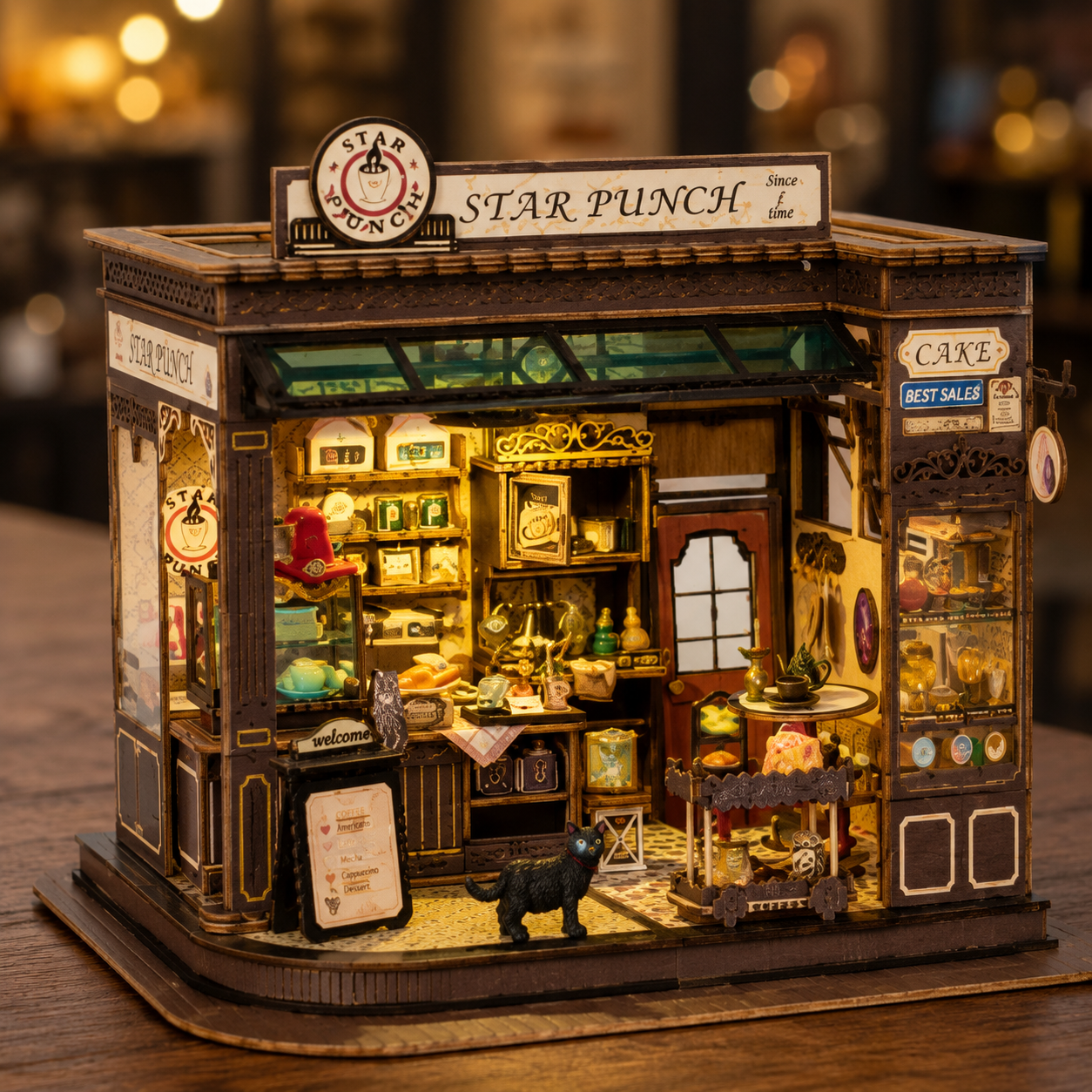 Star Punch Wooden Toys | DIY 3D Wooden Puzzle | Book Nook kit